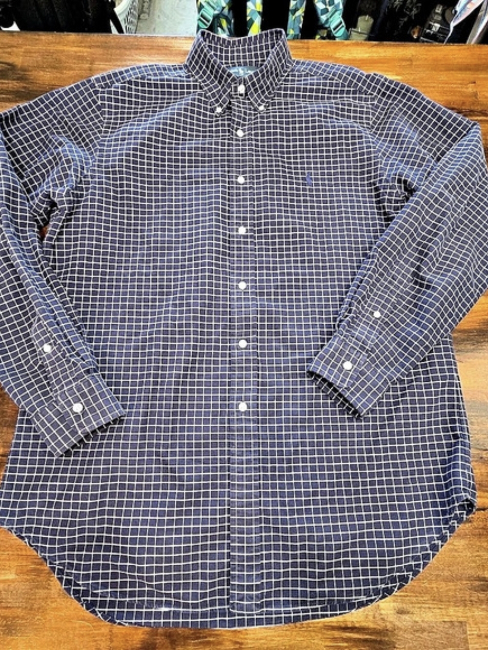 Ralph Lauren Classic Fit Checkered Cotton Shirt Size 16 34/35 L